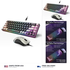 GEODMAER 65% Gaming Keyboard and Mouse Combo, RGB Backlit Keyboard + 7200 DPI... picture
