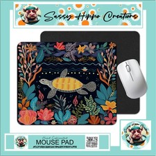 Mouse Pad Sea Turtle Abstract Art Ocean Life Anti Slip Back Easy Clean Sublimate picture