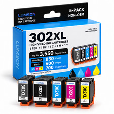 302XL T302 Ink Cartridge  Combo 5Pack for 302XL T302XL Premium XP-6000 XP-6100  picture