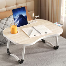 Portable Foldable Laptop Bed Table Tray Desk w Cup Holder & Tablet Slot picture