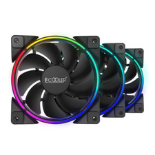 120Mm Case Fan 3 Pack Computer Case Fans PWM Cooling PC Fans,Dual Light Loop  picture