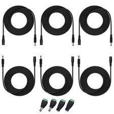 6PCS 10FT(3m) 12V DC Power Extension Cable with Power Jack Adapter Connectors... picture