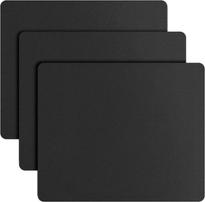 3 Alfombrillas Raton 9.5x8 Pulg Base Goma Antideslizante Oficina Hogar Negro picture