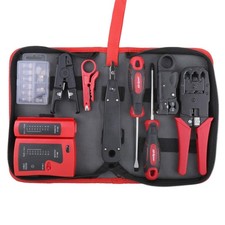 Hi-Spec 9Pc Network Cable Tester Tool Kit RJ45 Crimper Cat5 Cat6 Cat7 RJ11 picture