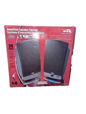 CA Cyber Acoustics White Amplified Computer Speakers New Works with Computer TV picture