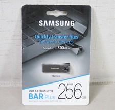 BRAND NEW Samsung Bar Plus 256Gb USB 3.1 Flash Drive Titan Gray 300MB/s picture