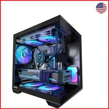 Tempered Glass MATX PC Case with 5 PCIe Slots & 3 ARGB Fans for Ultimate Cooling picture
