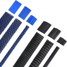 96Ft Wire Loom Braided Cable Sleeve Covers Cord Management with 127 Pcs Tube Hea picture