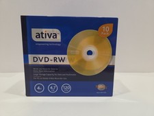 Ativa DVD-RW 10 pack  4X 4.7 GB 120 Minutes Write & Rewrite New Sealed picture