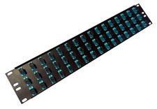 48 Port SC Fiber Patch Panel APC Singlemode Green Couplers Loaded 2u 19