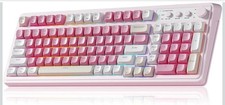 Aula S99 Key Keyboard, Wireless Gaming Keyboard Bluetooth White and Pink picture