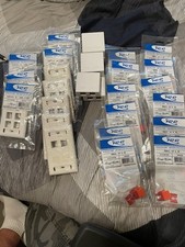 Lot Of 13 ICC Module,cat 6 Hd Plus Mounting Faceplate And Boxes See All Pictures picture