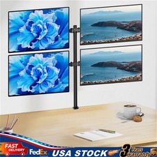 Quad Monitor Desk Mount Adjustable Clamp Stand Heavy Duty 4 Screens up to 27