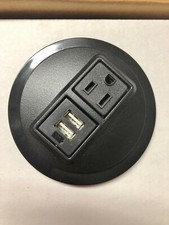 Byrne Black Power Data Center Node  1-Outlet, 1-2 port USB, Hard-wire #9807 picture