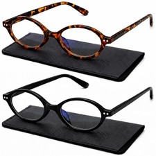 2 Pack Small Oval Blue Light Glasses Slim Frame picture