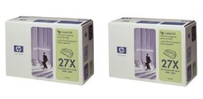 2 New Genuine Factory Sealed HP 27X Laser Cartridges Blue Green & Wht Packaging  picture