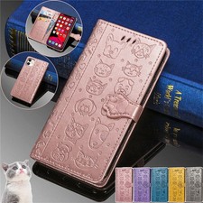 Flip Leather Cat Dog Card Wallet Cover Case For S26 S25 FE S23 S22 S21 S20FE S24 picture