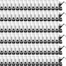 16GB USB 2.0 Flash Drives 100 Pack, LED Keychain, Black picture