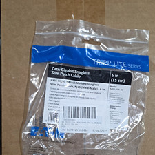 Tripp Lite Cat6 Gigabit Slim Snagless RJ45 Patch Cable 6in Black N201-S06N-BK picture
