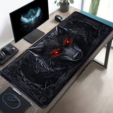 1pc Large-sized Esports Gaming Mouse Pad with a Mysterious-style Red-eyed Blac picture