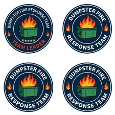 24 Pack Dumpster Fire Response Team Stickers Waterproof Durable Vinyl Green picture
