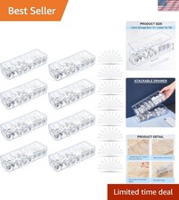 8-Piece Clear Cable Organizer Box Set with 80 Wire Ties - Tidy Your Space picture