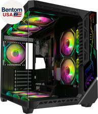 PC Gaming Case with 9Pcs ARGB Fans,Mid-Tower Case Control Remote,Type-C,Atx Case picture