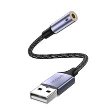 MOSWAG USB to 3.5mm Jack Audio Adapter 0.65Feet/20cm, External Sound Card Sup... picture