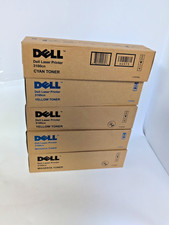 LOT OF 5 DELL LASER PRINTER  3100cn TONER, 1 CYAN,  2YELLOW, 2 MAGENTA picture