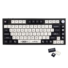JSJT Key Caps XDA Profile Black and White Keycaps 128 Keys Pattern Set Theme Key picture