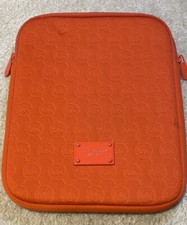Michael Kors Neoprene Tangerine Ipad tablet Case, In Very Good Condition. picture