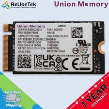 UNION MEMORY AM630 512GB M.2 2242 NVMe Internal PC/Laptop SSD | P/N SSS0L25210 picture