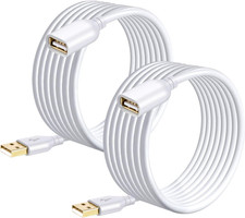 USB Extension Cable White 15Ft, 2 Pack USB 2.0 Extender Cable Type picture