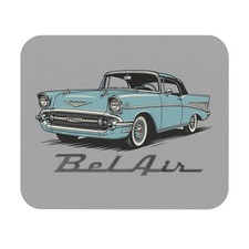 1957 Chevy Bel Air Light Blue Mouse Pad Vintage Classic Car Desk Accessory picture