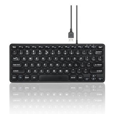 PERIBOARD432 Wired Mini USB Keyboard X Type Scissor Big Print Keys Black picture