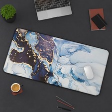 Nordic Marble Extended Gaming Mouse Pad with Stitched Edges, Large picture