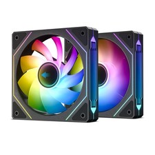 OPEN BOX R120-2-Pack 120mm Reverse Installed Infinite Mirror Design PC Fan picture