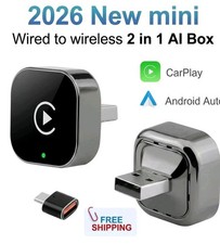 2026 Wireless CarPlay Android Auto Adapter USB-C 5GHz WiFi Plug Play 2 in 1 picture