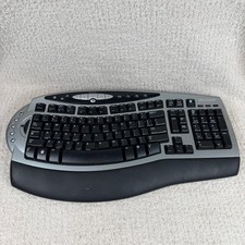Microsoft Wireless Comfort Keyboard 4000 Ergonomic USB Model 1045 Silver Black picture