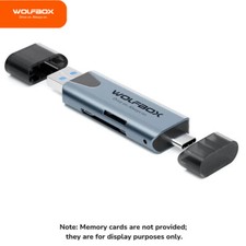WOLFBOX 2-in-1 Card Reader W/USB-C&USB-A Interface, SD Card Reader, for Dash Cam picture