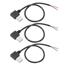 PATIKIL 1Ft USB 2.0 Male to 2 Pin Bare Wire Pigtail Cable, 3pcs 22AWG  picture