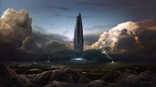 Landscape  art lightning clouds storm futuristic Custom Gaming Mat Desk picture