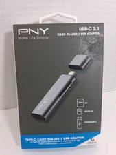 PNY USB-C 3.1 Card Reader/USB Adapter Transfer & Share Content Grey NEW  picture