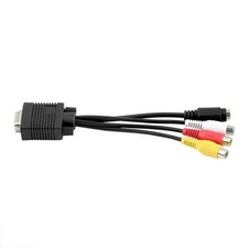 Reusable to Av Cable High Quality TV Out Video Audio Line 3 Adapter Black picture