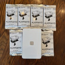 Lifeprint Wireless Photo Printer Bluetooth Portable LP001 2X3 w/6 packs of paper picture