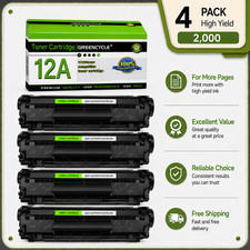 GREENCYCLE 4PK Q2612A Toner Cartridge Compatible For HP LaserJet 1022n 3030 3050 picture