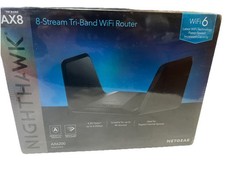 NIB Netgear Nighthawk AX8 Tri-Band 8-Stream AX6200 WiFi 6 Router (RAX78-100NAS) picture