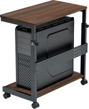 PC Stand Computer Cart, Height Adjustable Tower Stand 2-Tier Suit for ATX Case P picture