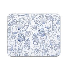 Blue Coastal Seashell Mouse Pad for Desk, Beach Lover Gifts, Ocean Conch Star... picture