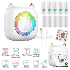 Portable Mini Thermal Printer Wireless Bluetooth Pocket Photo Printer w/ 10 Roll picture